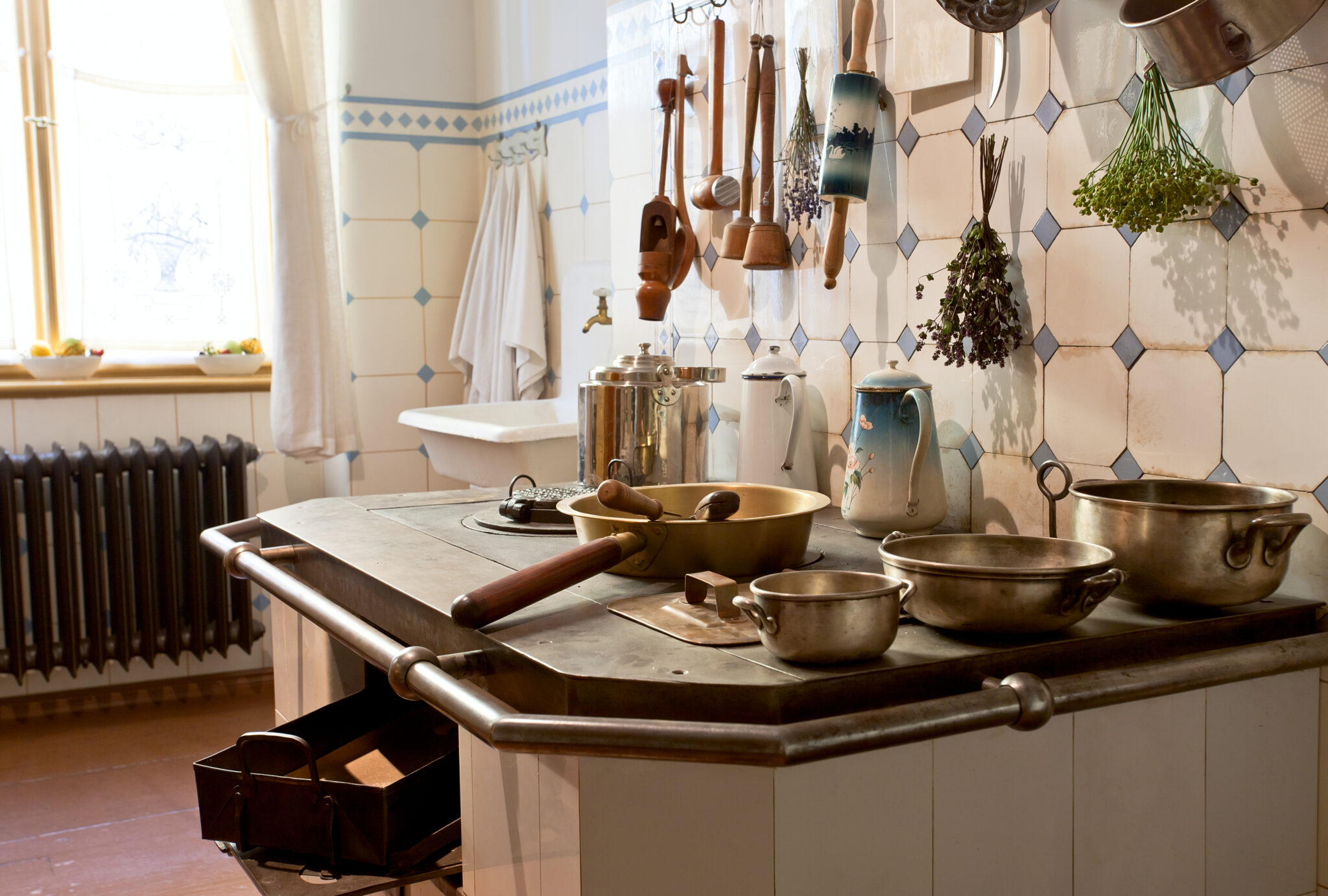 Kitchen in an apartment house of 19th century